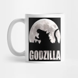 godzilla and moon Mug